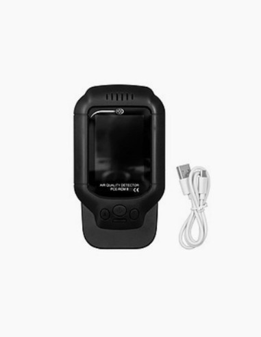 Multifunctional air quality meter for indoor measurements. Accumulator. LCD display. Temperature measurement. Conservatis