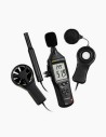 Dezibel-Messgerät. Anemometer. Messung von Schall, Licht, Windgeschwindigkeit, Temperatur und Luftfeuchtigkeit. PCE-EM 883.
