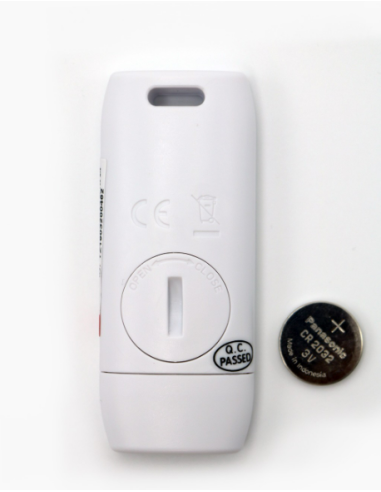 Data logger temperatura. USB. Parte trasera y batería del registrador de temperatura y humedad TEMP U03. Comprar en Conservatis