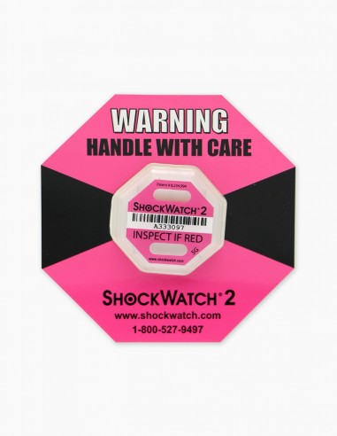 shockwatch Label 1 with its correspondent Shockwatch 2 5G (Pink)