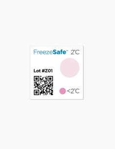 FreezeSafe. Marcador de temperatura. 2°C / 36°F 21x21mm. Indicadores de temperatura. Conservatis