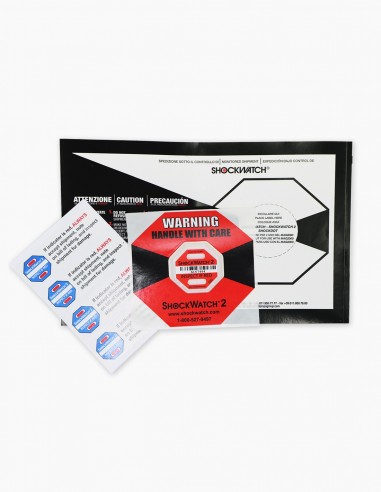 Complete Set you will receive when purchasing a Shockwatch 2 which includes the three different Companion Label. Conservatis