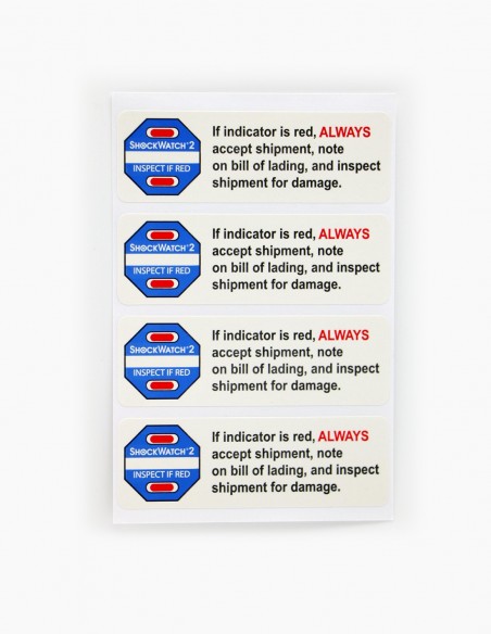 Shockwatch 2. Companion Label number 3. Shockwatch label. Shockwatch sticker. Conservatis