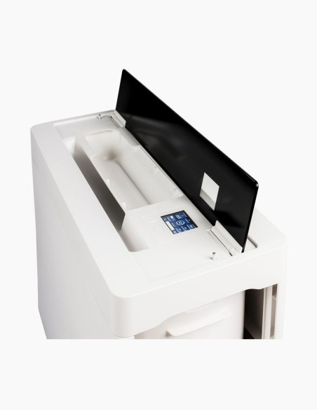 Umidificatore bianco. Pannello di controllo. Purificatore d'aria. Umidificatore. Conservatis