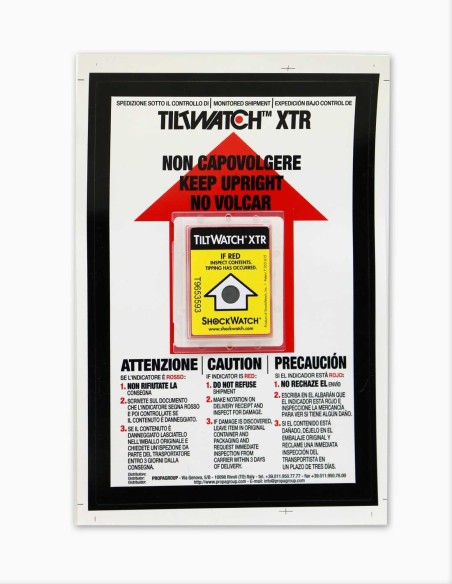 Tiltwatch XTR. Shockwatch. Tiltwatch. Umkippen. Kippen.  Indikatoren. Kippindikatoren. Conservatis