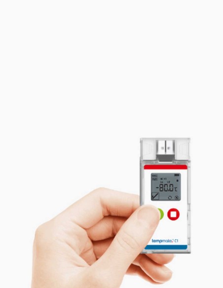 Cryogenic Temperature datalogger. Tempmate C1. Ultra-low temperature logger. single-use USB. Conservatis.