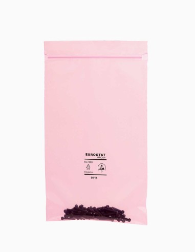 ESD dissipative bags. Pink antistatic packaging. Different sizes. Conservatis.