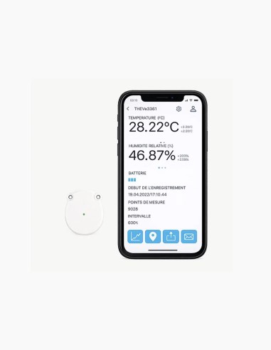 Bluetooth-Datenlogger für Temperatur und Luftfeuchtigkeit. Überwachung in der Logistik – Conservatis
