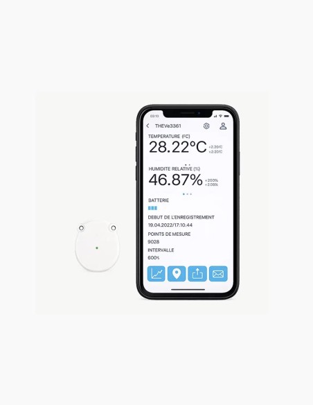 Bluetooth-Datenlogger für Temperatur und Luftfeuchtigkeit. Überwachung in der Logistik – Conservatis