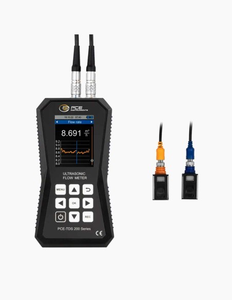 Ultraschall-Durchflussmesser TDS 200. Ultraschall-Durchflussmesser. Tragbares Messgerät mit LCD-Anzeige 2-8 - Conservatis