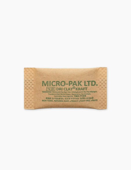 Micro-Pak Dri Clay® Kraft. Sachets dessicants. 1g. Contrôle de l'humidité dans l'emballage - Conservatis