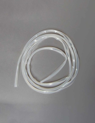 Junta de compressão. FE-S1. Junta de silicone para portas de vitrinas. Ligações de topo (blunt connections) - Conservatis