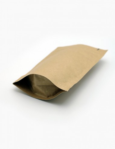 DoyPack Kraft. Sacchetti in kraft con laminazione in alluminio. Chiusura a cerniera. DoyPack. Sacchetti con zip - Conservatis