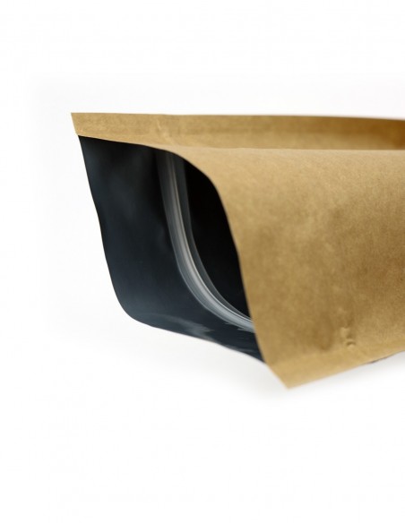 Sacchetti con chiusura a zip. Sacchetti Kraft. DoyPack Kraft. DoyPack con alluminio e laminato kraft. Da 100 ml a 1000 ml. Conse