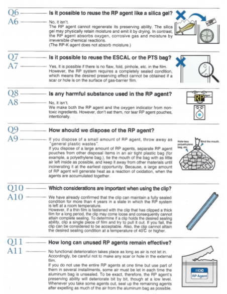 FAQ. RP Agent. Absorvedor de oxigenio. Absorventes. Conservatis