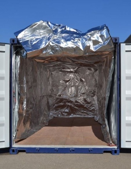 Isolanti termici. Isolatori isotermici in Thermal Liner. Contenitore marittimo. Catena del freddo. Conservatis